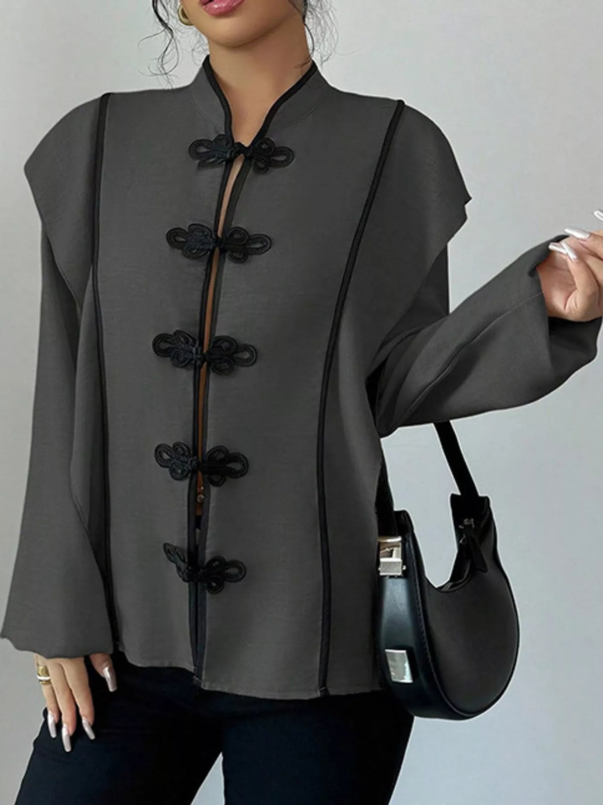 Chinese-Style Mandarin Collar Blouse, view 17