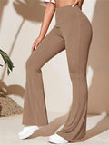 Full Size High-Waist Flare Active Pants Plus Size - Lilixa.store