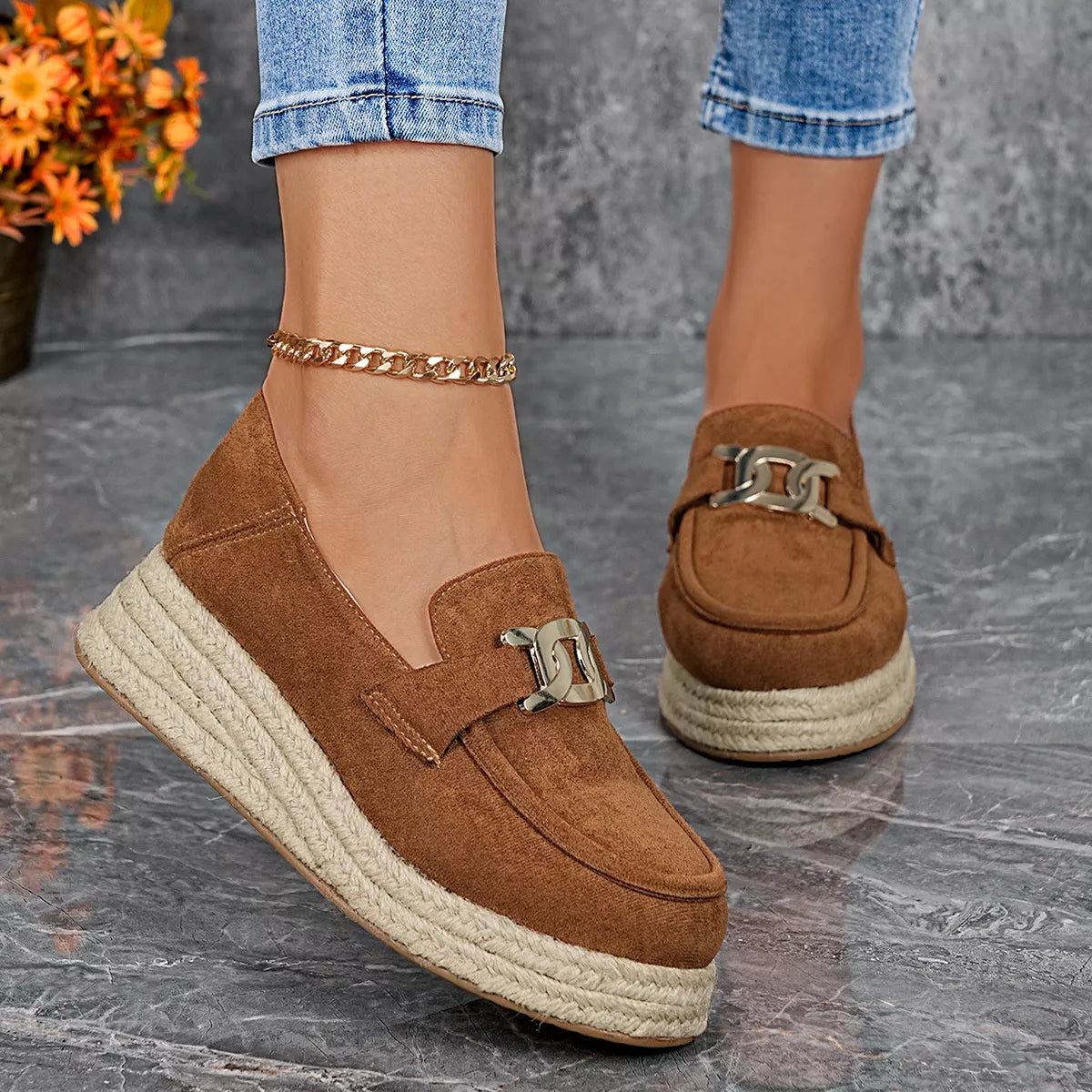 Round Toe Platform Slip-Ons, view 9