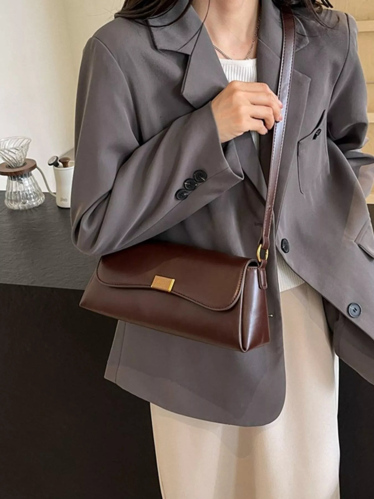 Flap Leather Shoulder Bag - Lilixa.store