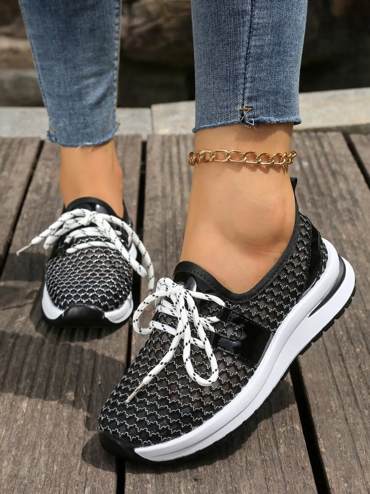 Breathable Mesh Lace-Up Athletic - Lilixa.store