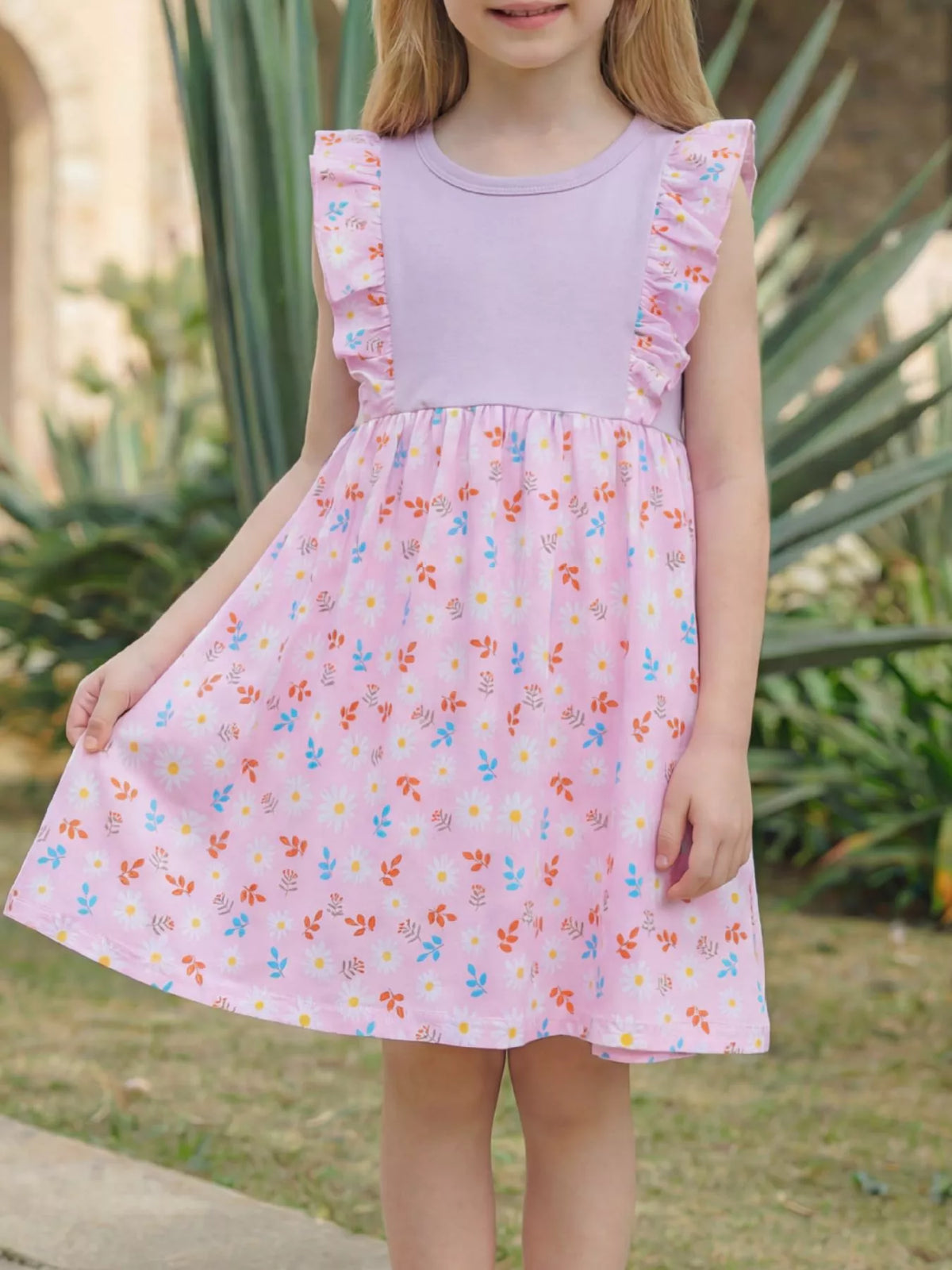 Children's Ruffled Floral Print Dress - Lilixa.store