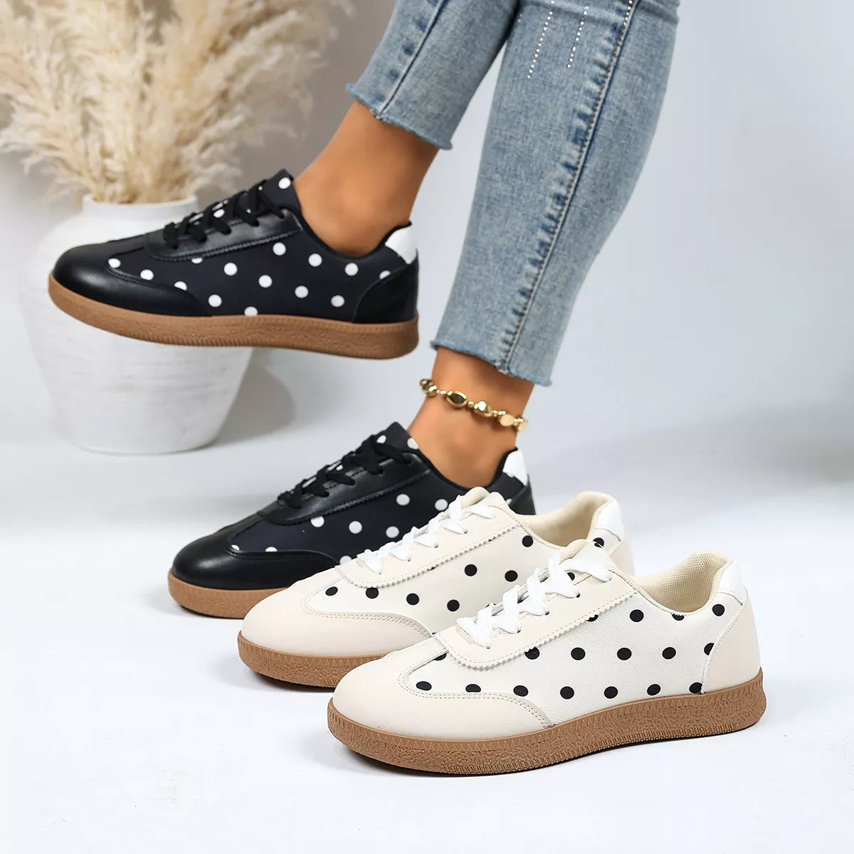 Polka Dot Casual Sneakers - Lilixa.store