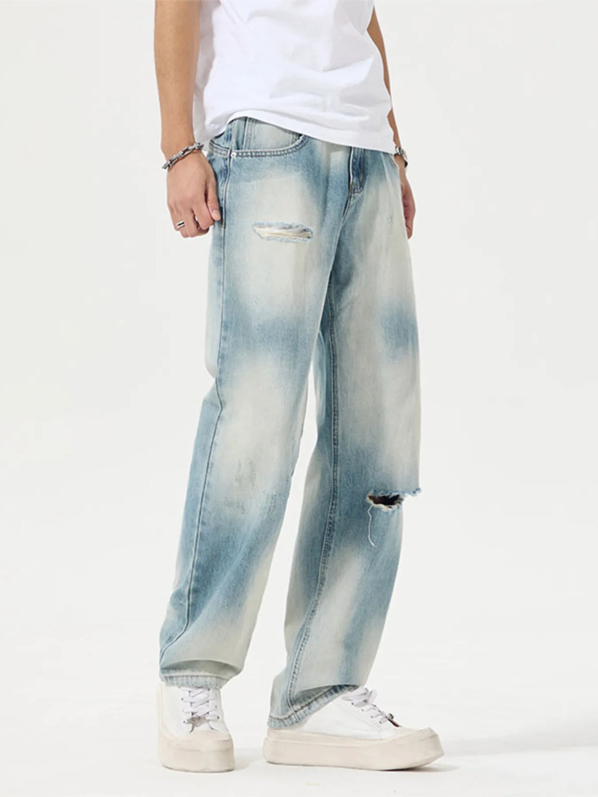 Men's Distressed Relaxed Fit Jeans - Lilixa.store