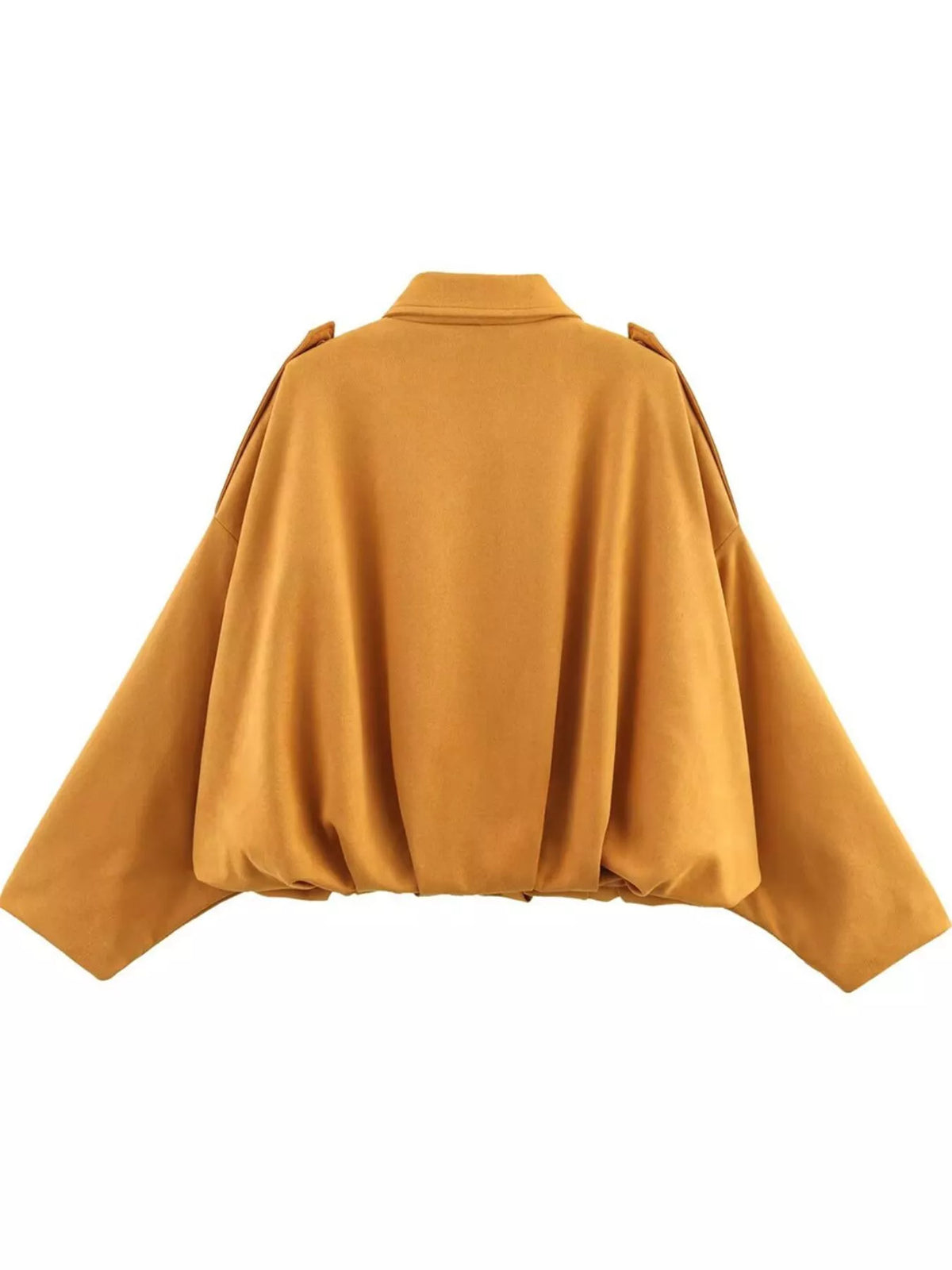 Collared Neck Dropped Shoulder Jacket - Lilixa.store