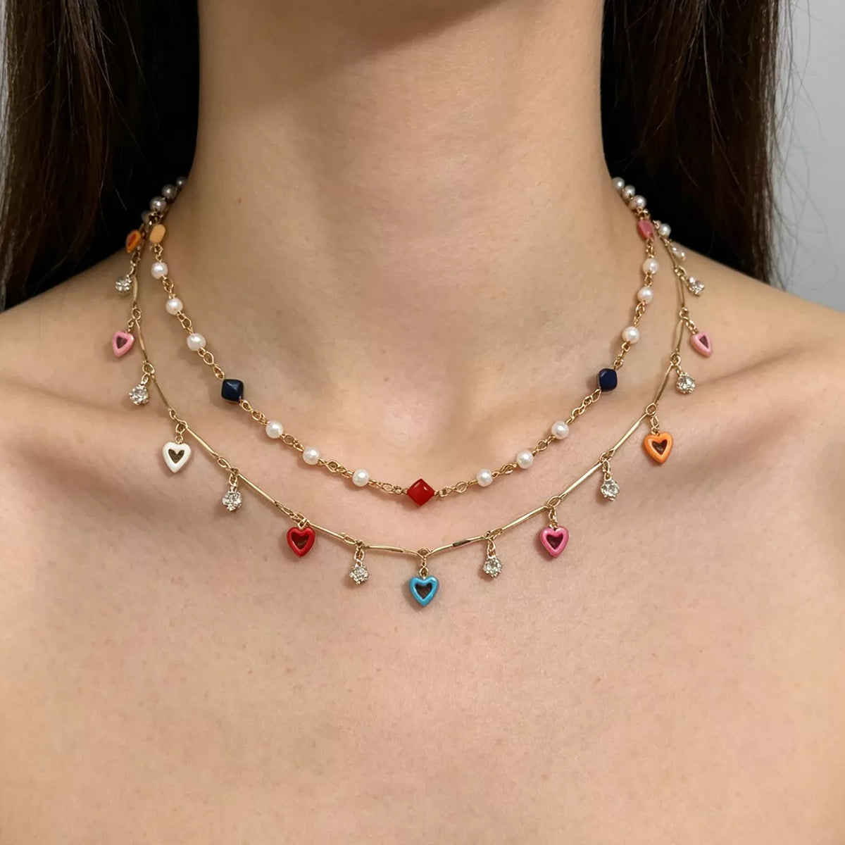 2 Piece Heart Charm Necklace - Lilixa.store