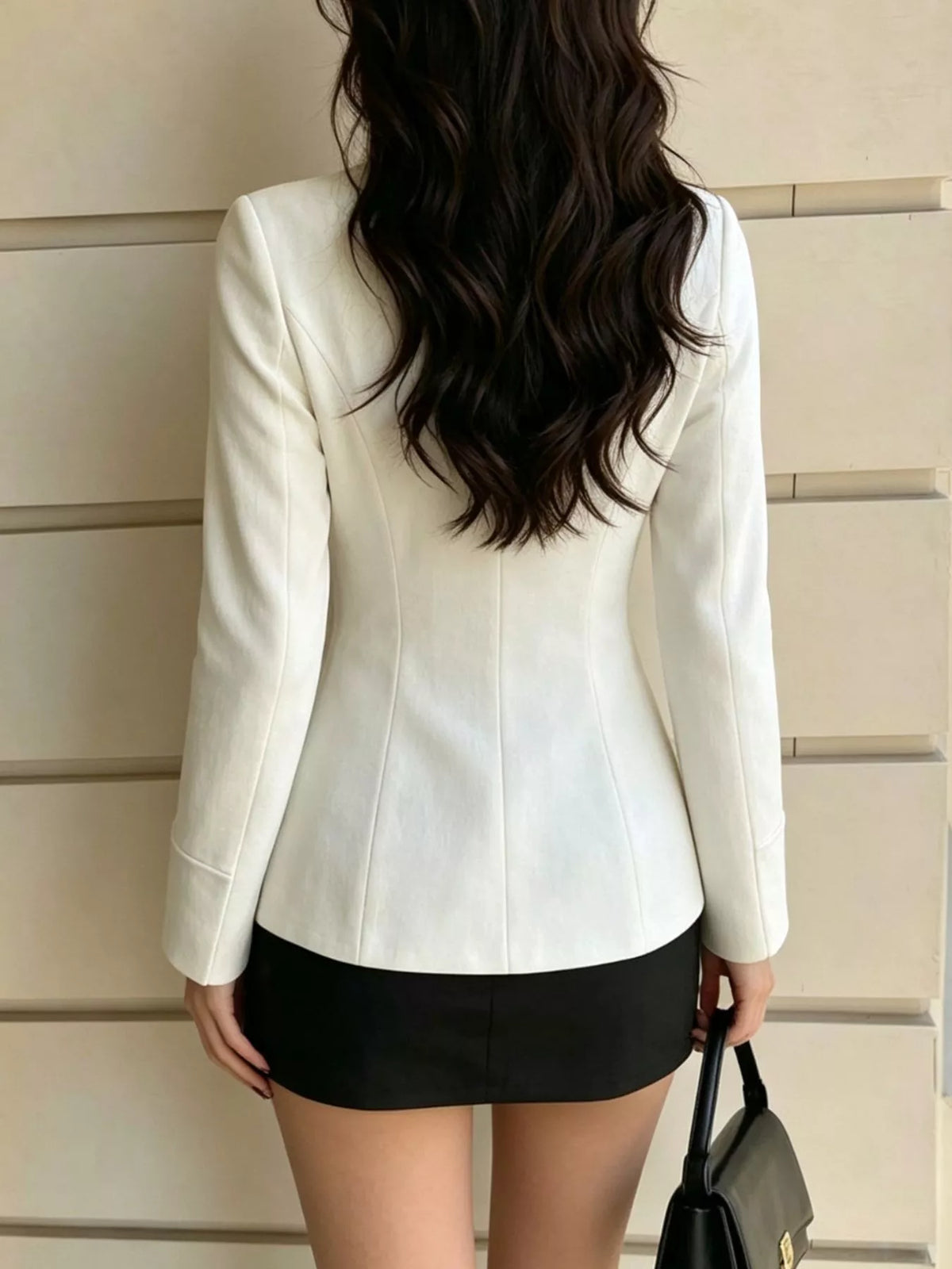 Zip Up Long Sleeve Top in Ivory, view 6