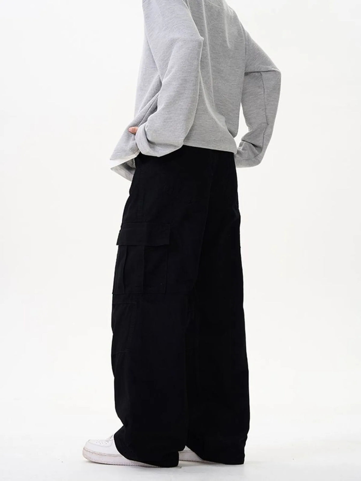 Men's Wide Leg Cargo Pants, view 8