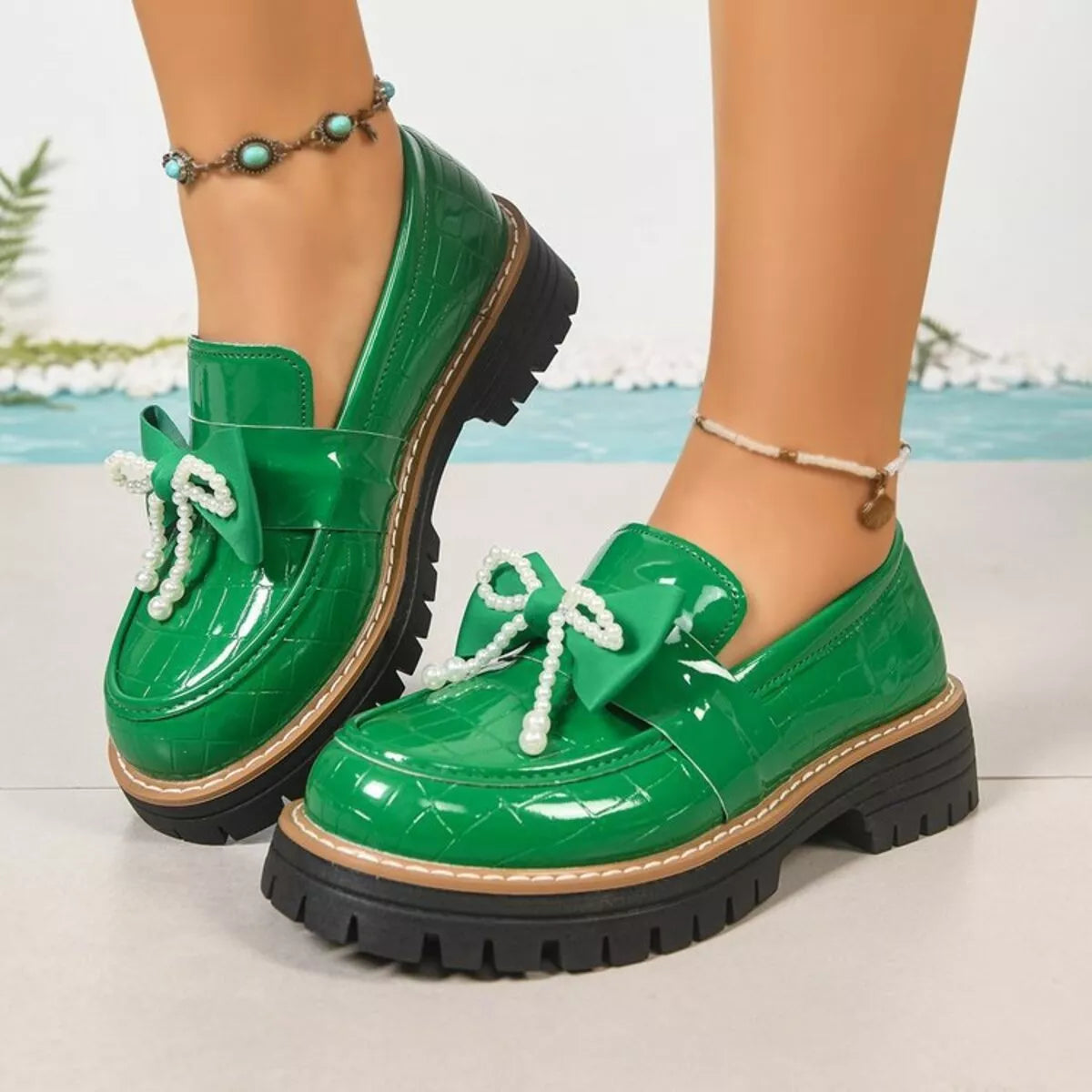 Round Toe Platform Loaferss - Lilixa.store