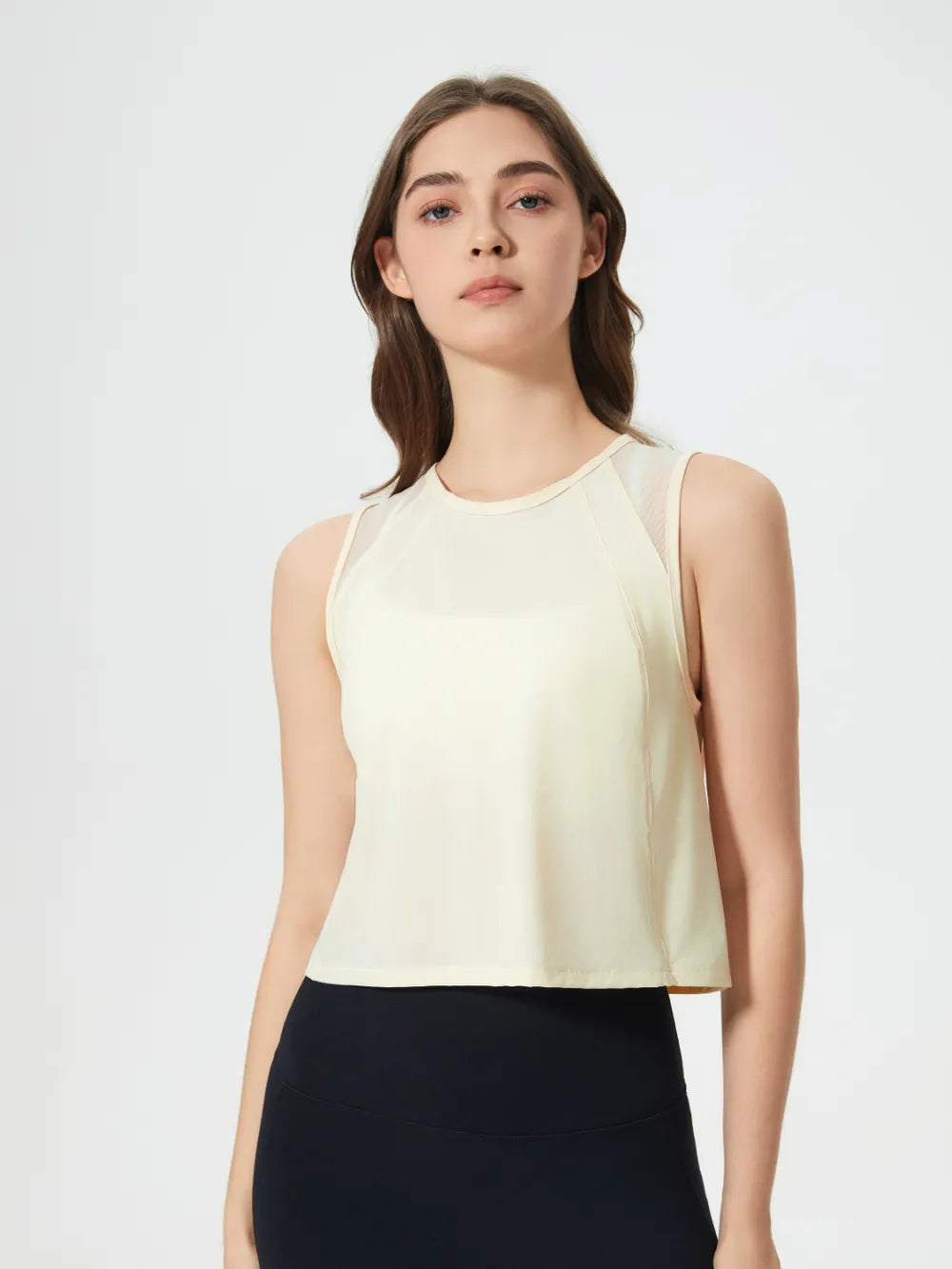 Millennia Round Neck Cropped Active Tank - Lilixa.store
