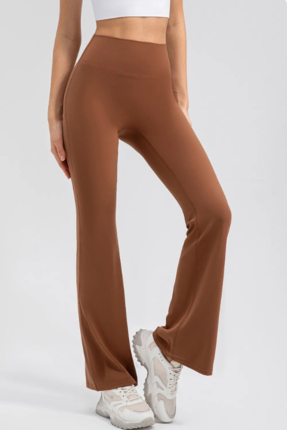 Wide Waistband High Waist Bootcut Active Leggings - Lilixa.store