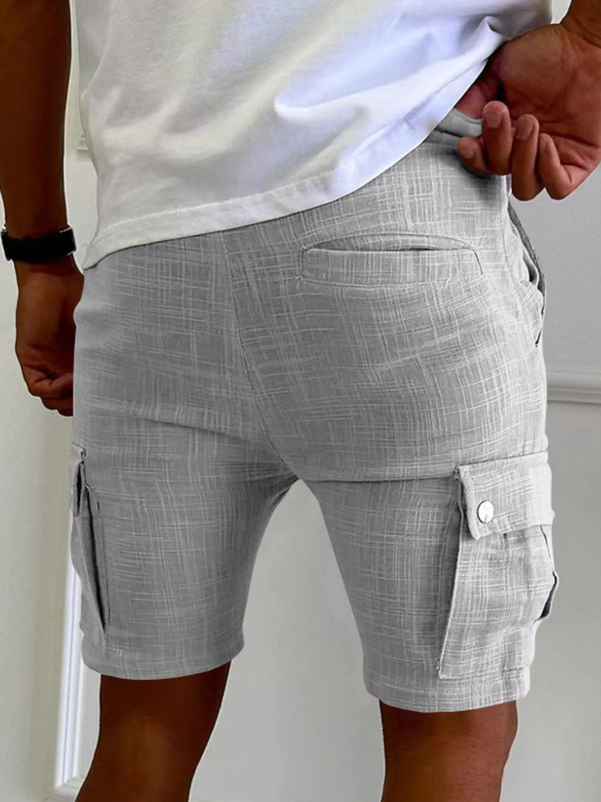 Men's Full Size Drawstring Casual Cargo Shorts Plus Size - Lilixa.store