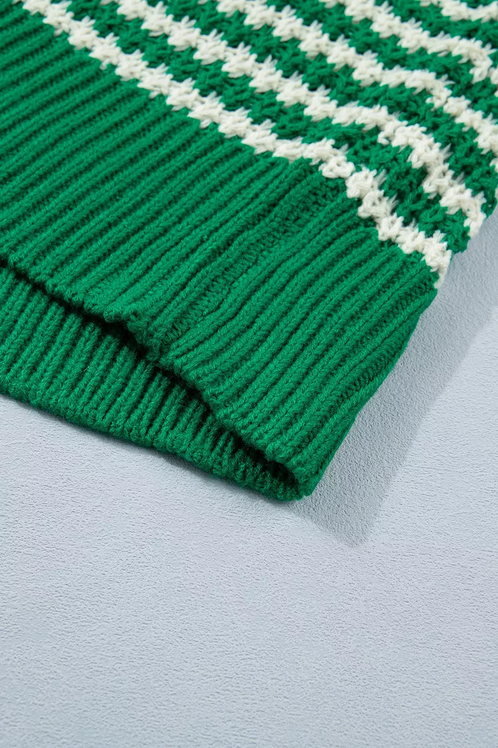Striped Textured Knit Sweater