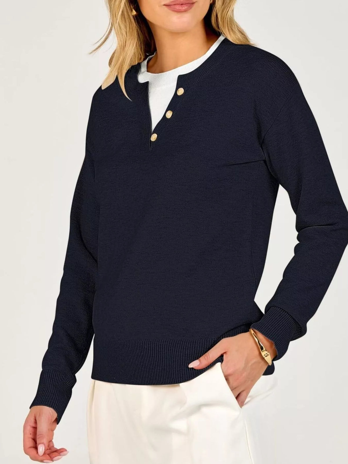Long Sleeve Dropped Shoulder Sweater