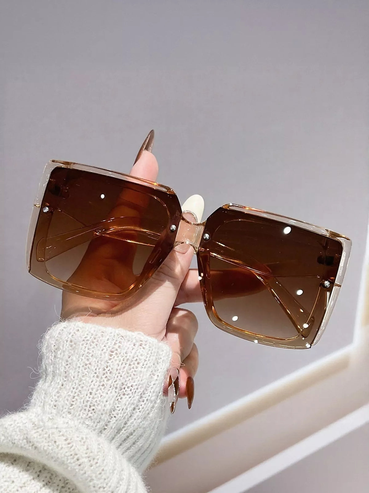 Oversized Gradient Square Sunglasses - Lilixa.store