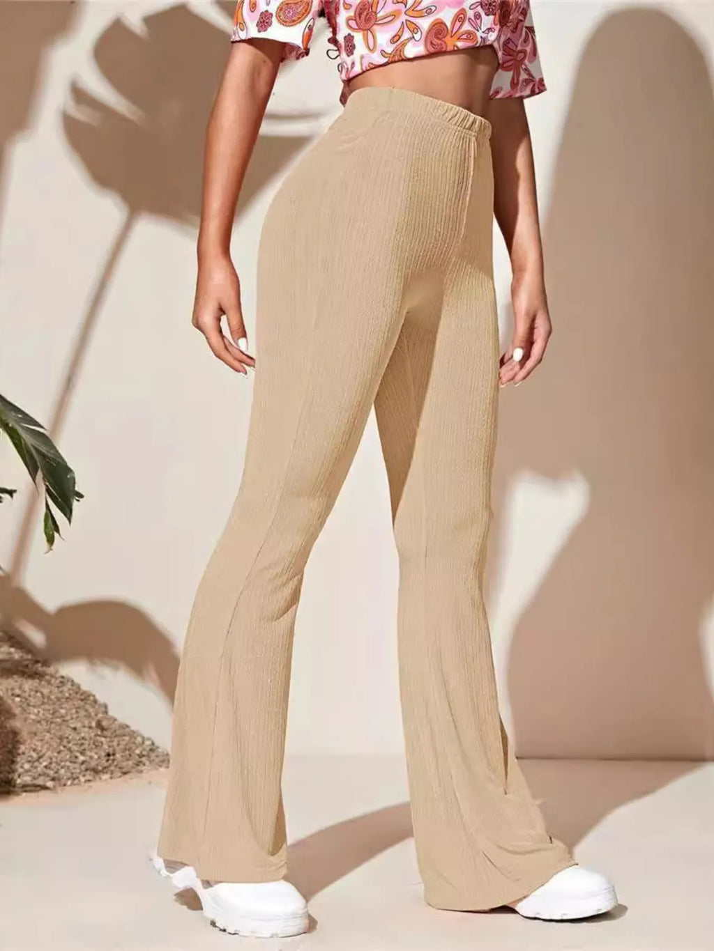 Full Size High-Waist Flare Active Pants Plus Size - Lilixa.store