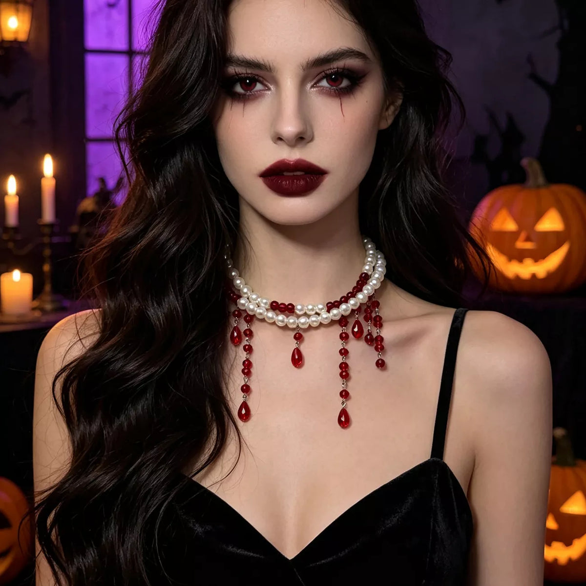 Halloween Perlen-Doppellagen-Halskette