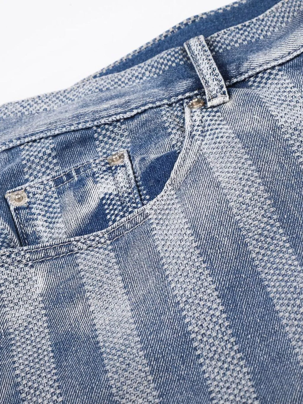 Men's Stripe Wide Leg Denim Capris - Lilixa.store