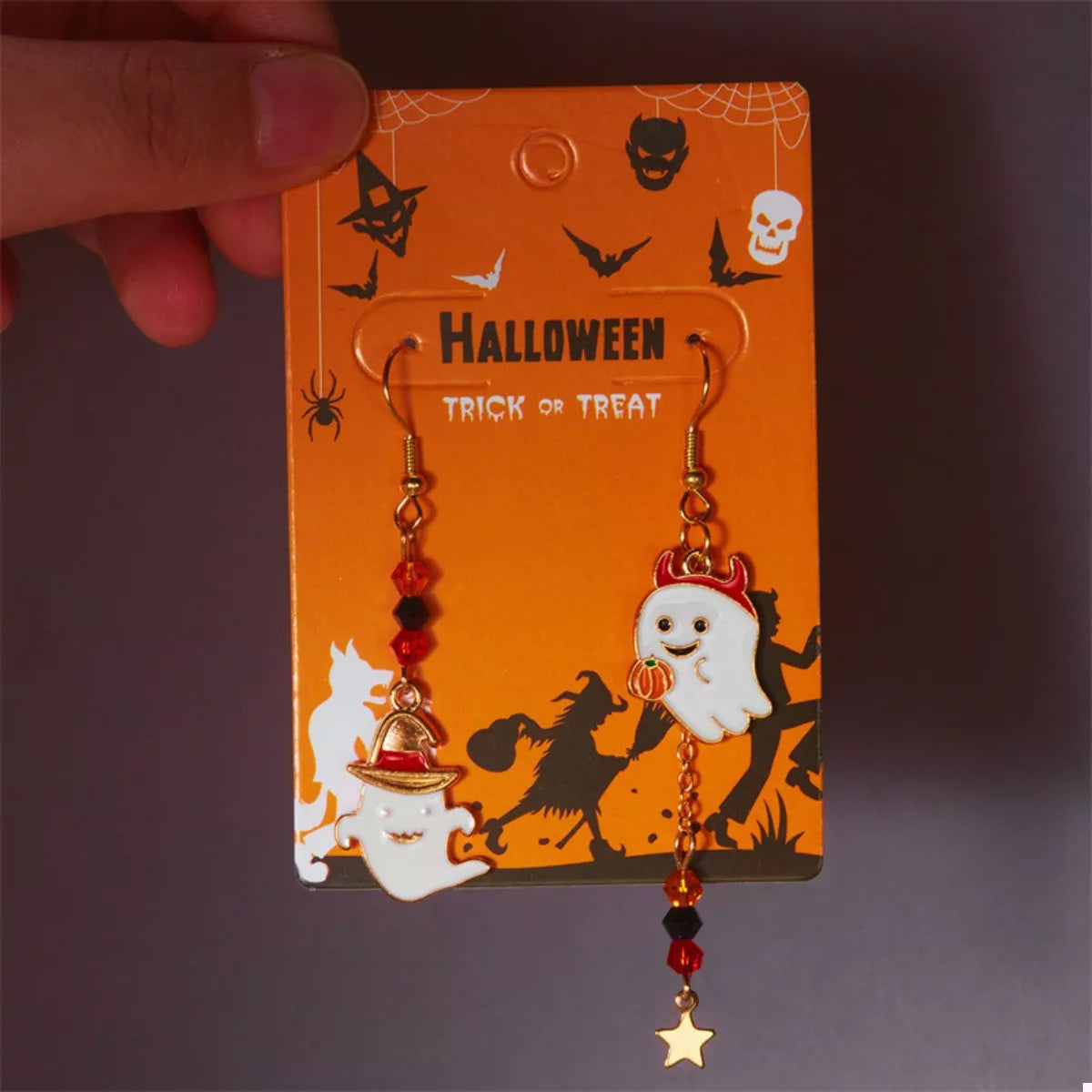 Halloween Ghost Pumpkin Drop Earrings - Lilixa.store