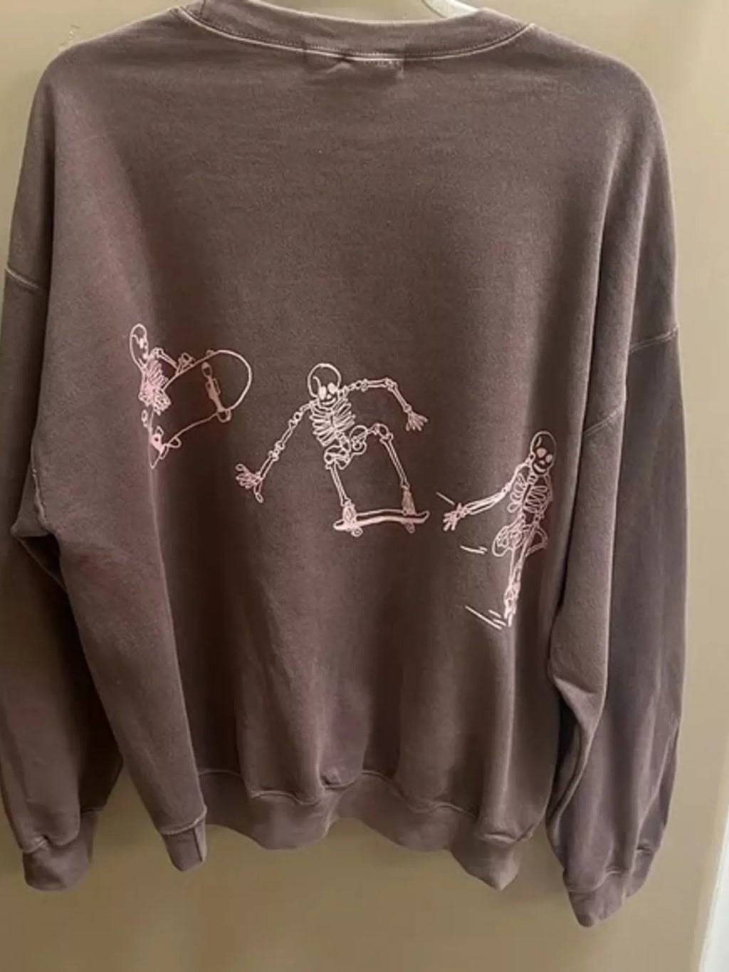 Skeleton Graphic Round Neck Sweatshirt - Lilixa.store