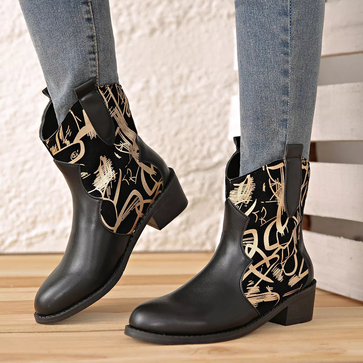 Point Toe Block Heels Boots - Lilixa.store