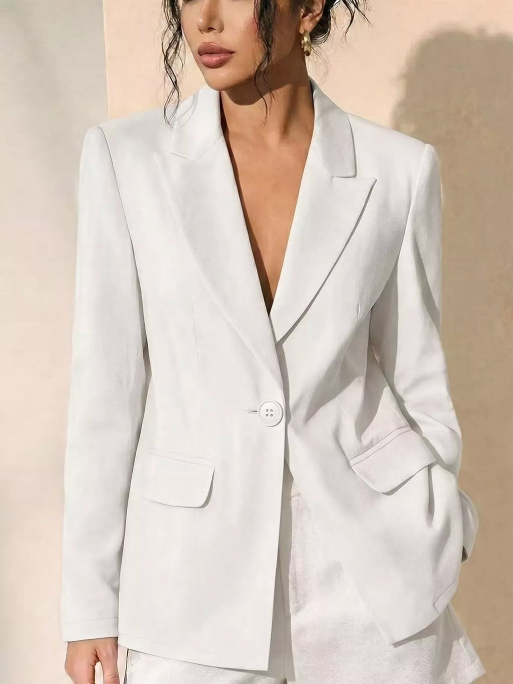 Lace-Back One Button Blazer - Lilixa.store