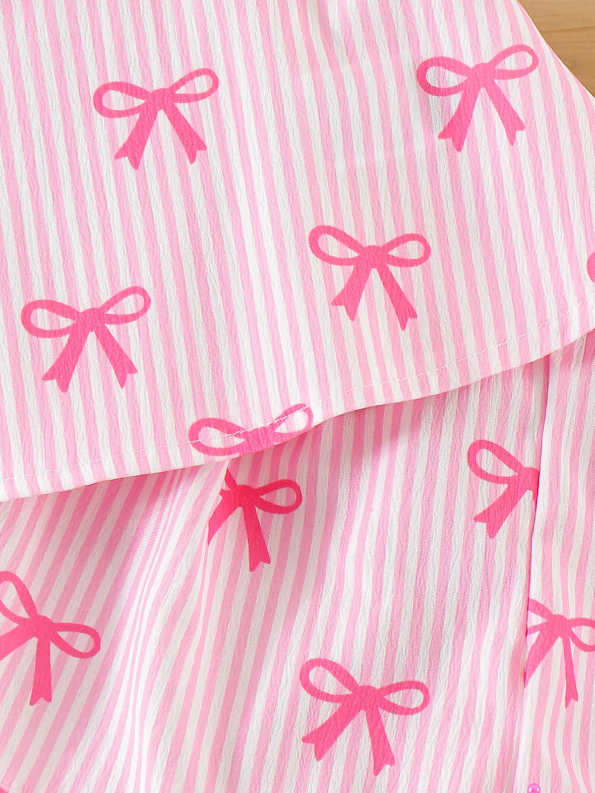 Children's Striped Bow Cami and Shorts Set - Lilixa.store