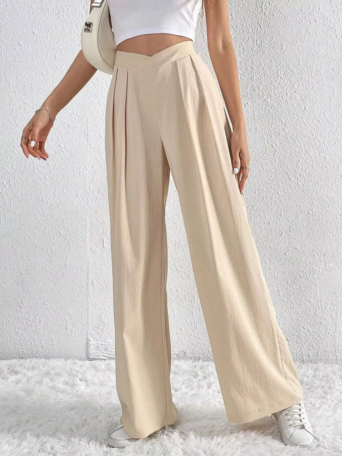 Pleated Wide Leg Pants - Lilixa.store