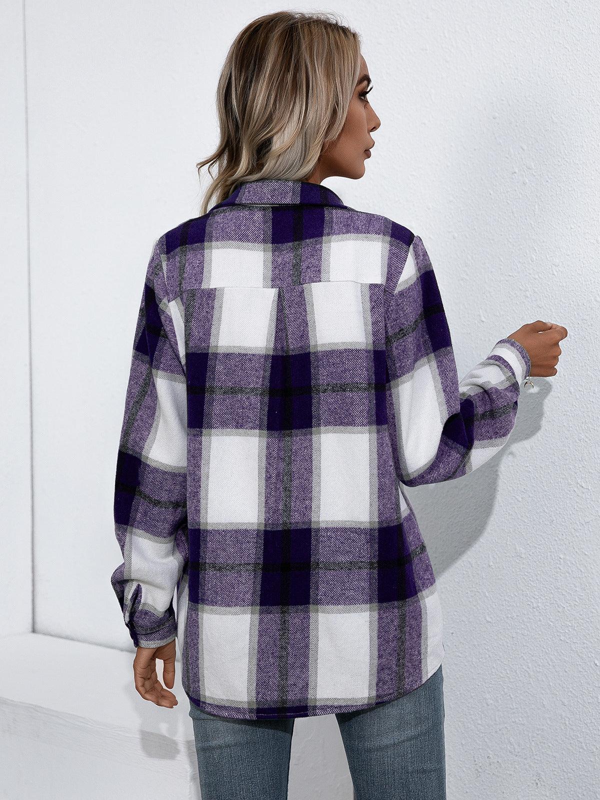 Ivy Lane Plaid Button Up Flannel Shirt, view 10