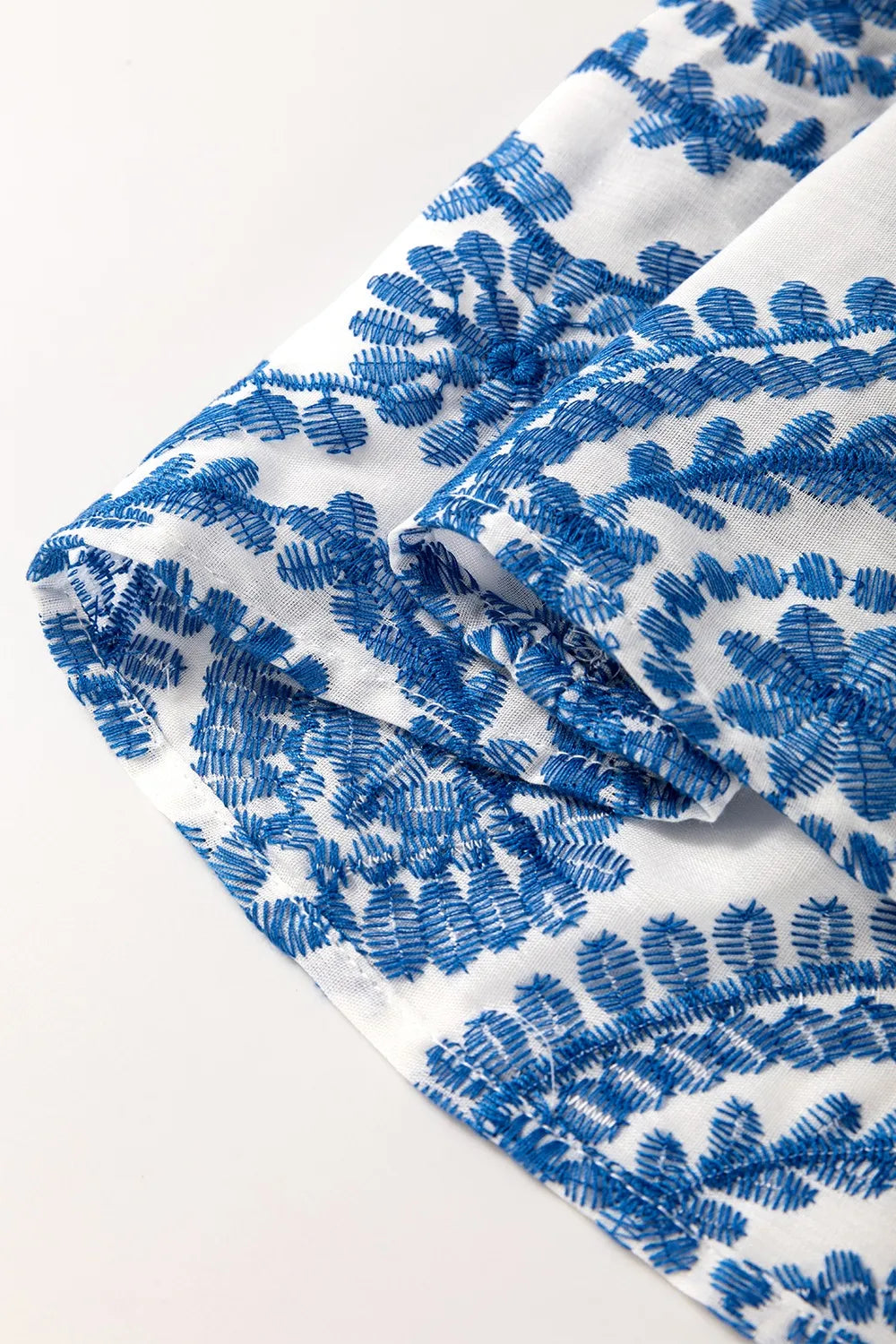 Boho Print Ruffled Cap Sleeve Crew Neck Blouse - Lilixa.store