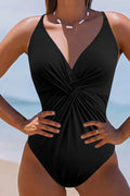 Twisted Crisscross V-Neck One-Piece Swimwear - Lilixa.store