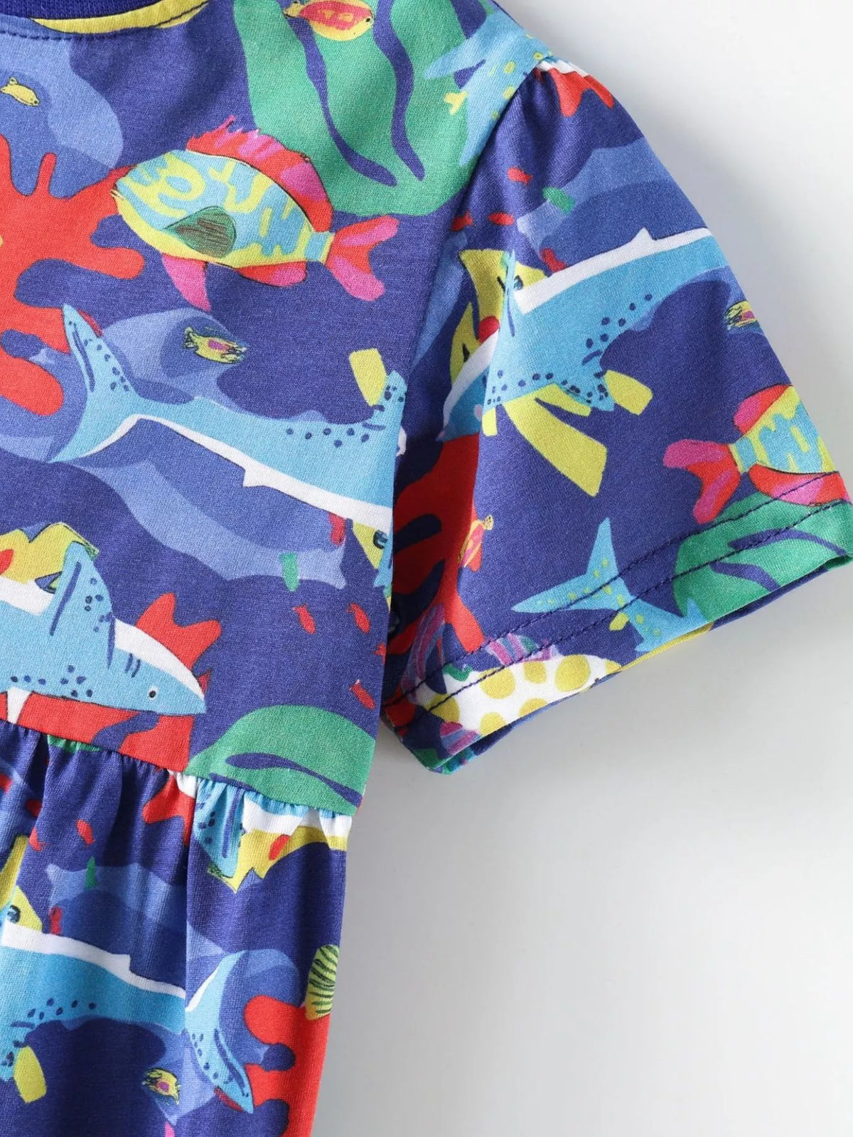 Children's Marine Life Print A-Line Dress - Lilixa.store