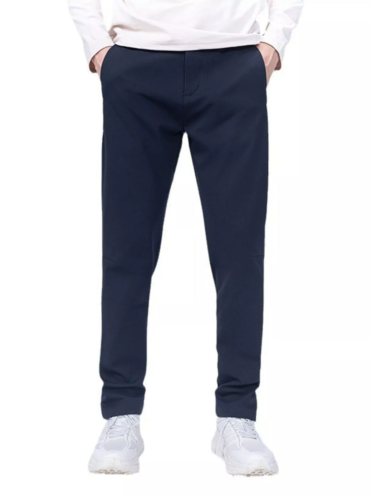 Men's Plus Size Slim-Fit Stretch Pants in Dark Navy
