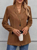 Lapel Collar Single-Button Blazer - Lilixa.store