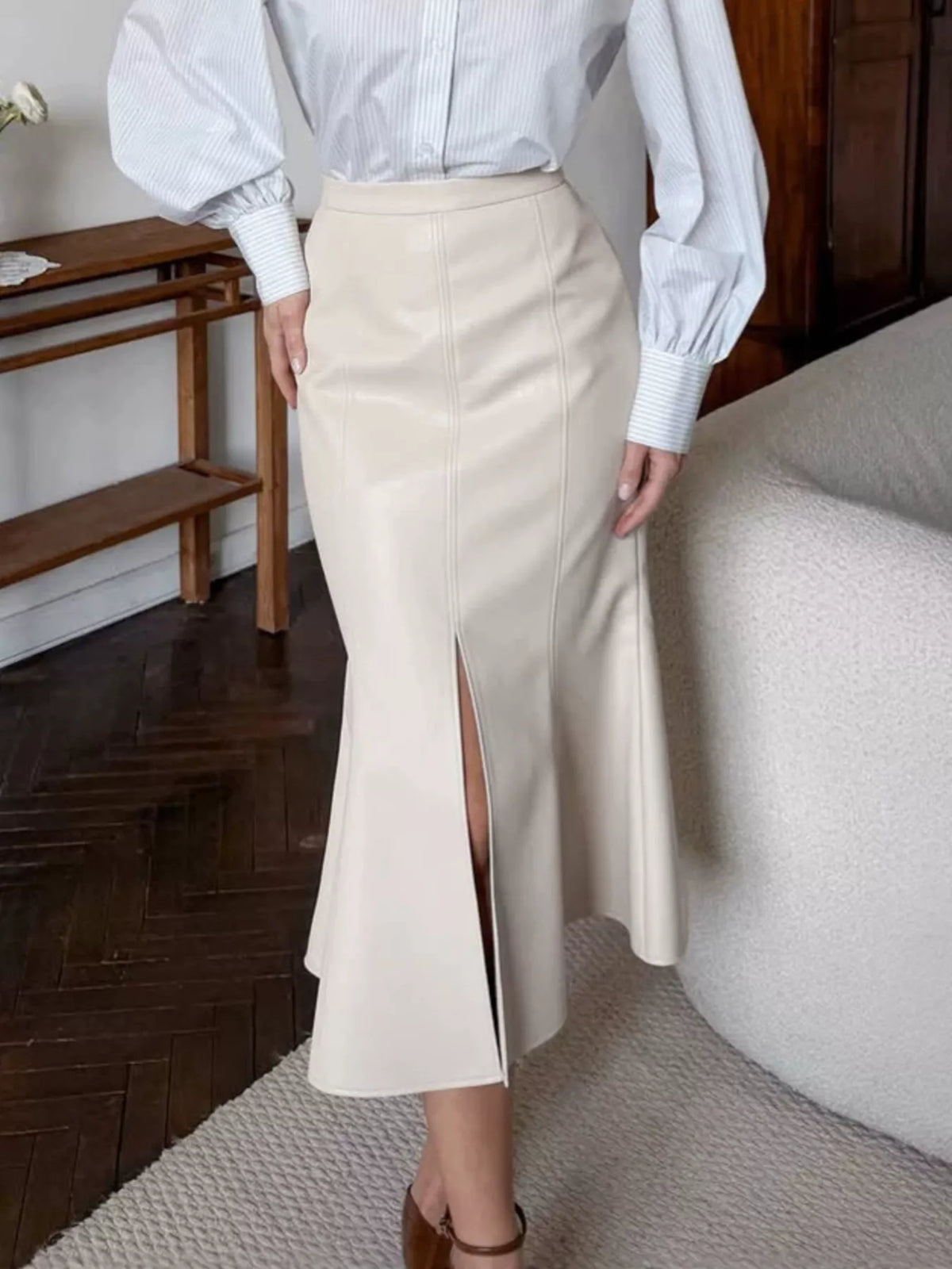 Slit Mermaid Midi Skirt - Lilixa.store