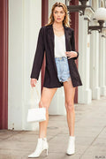 Kori America Open Front Long Sleeve Blazer - Lilixa.store