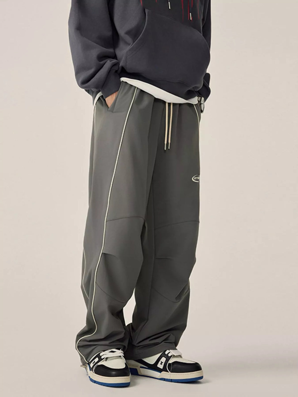 Men's Drawstring Wide Leg Pants, view 3