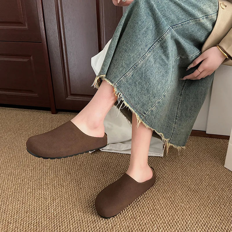 Leopard Print Comfort Slip-Ons in Chocolate
