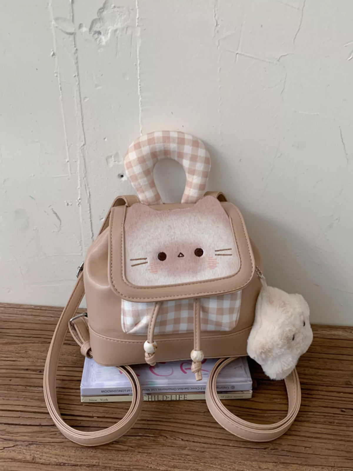 Cat Plaid Backpack Bag - Lilixa.store