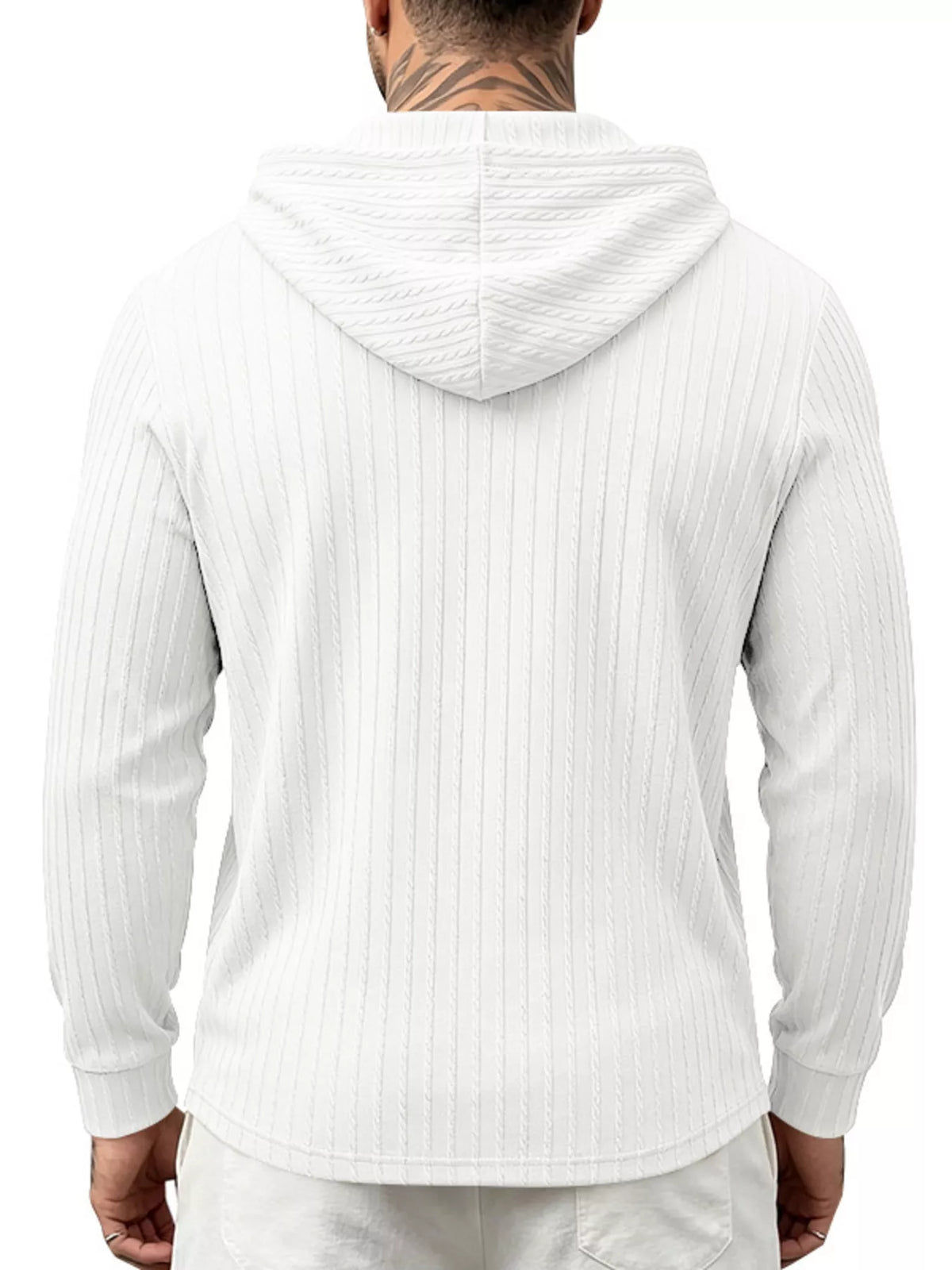 Men's Full Size Casual Kangaroo Pocket Knit Hoodie Plus Size - Lilixa.store