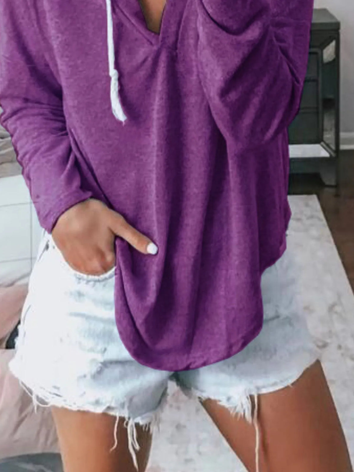 Full Size Drawstring Long Sleeve Hoodie Plus Size - Lilixa.store