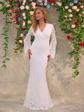 Lace Surplice Flare Sleeve Maxi Dress - Lilixa.store