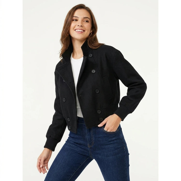 Double-Breasted Cropped Outerwear | Double-Breasted Cropped Outerwear | Lilixa