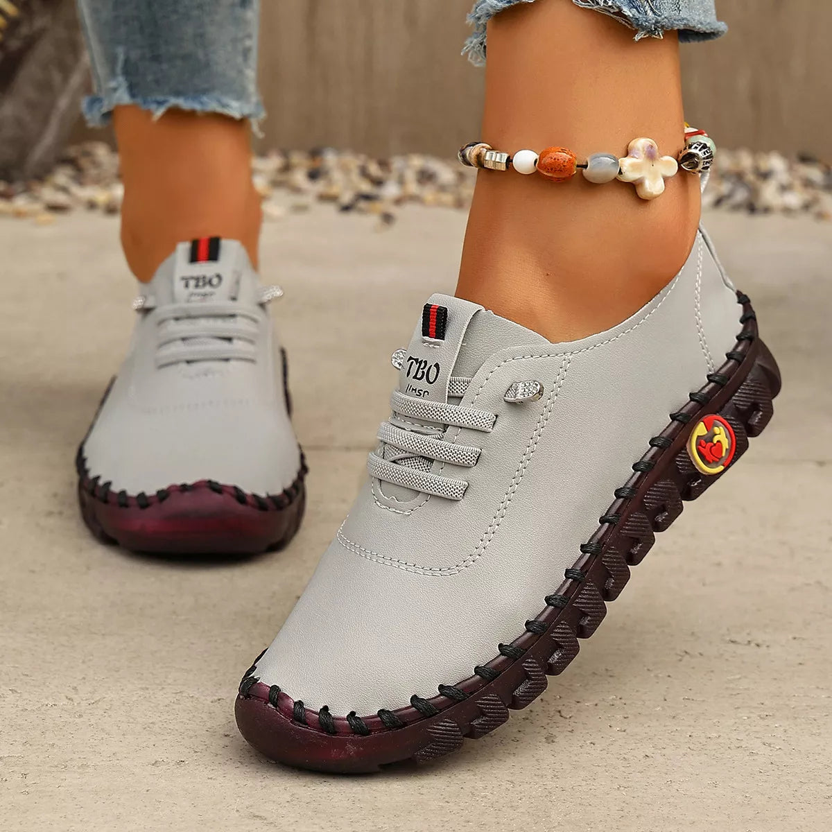 Round Toe Lace Up Sneakers - Lilixa.store