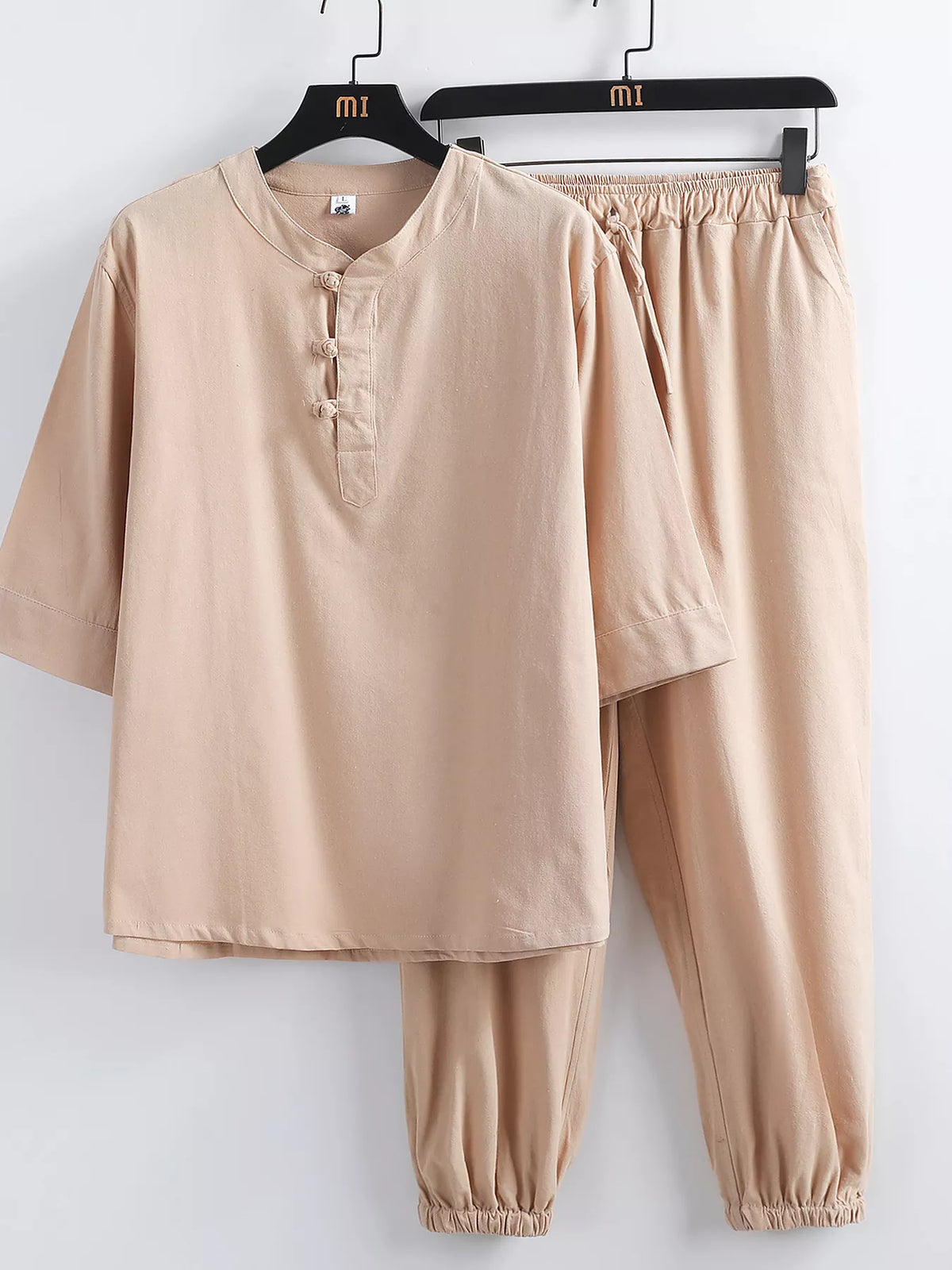 Men's Plus Size 3/4 Sleeve Top and Pants Set - Lilixa.store