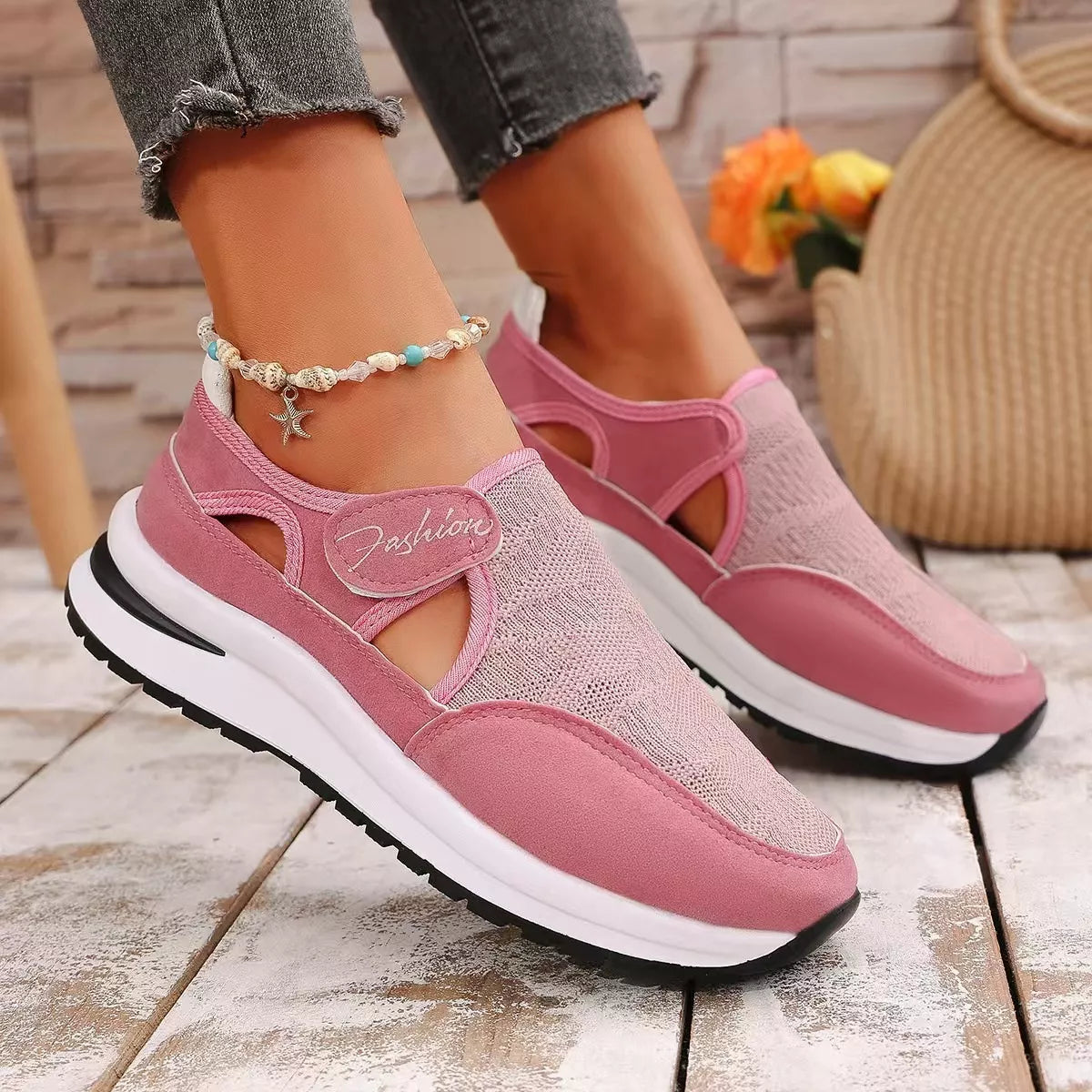 Breathable Mesh Velcro Shoes - Lilixa.store