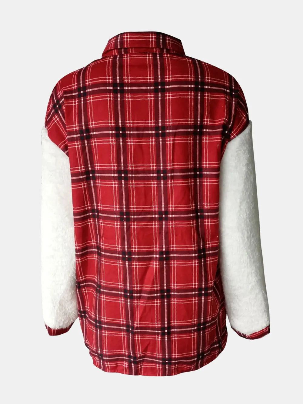 Fuzzy Button Up Long Sleeve Jacket, view 15