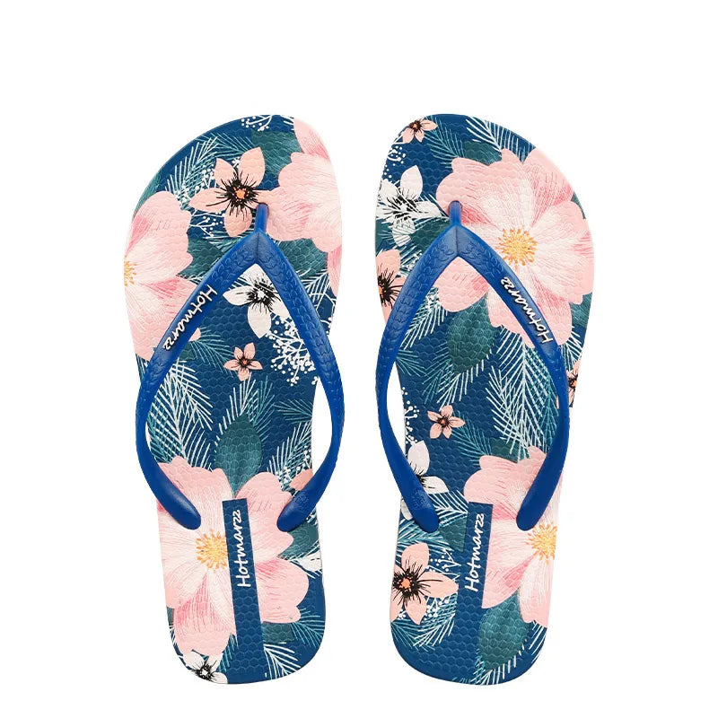 Floral Print Summer Toe Post Slippers - Lilixa.store
