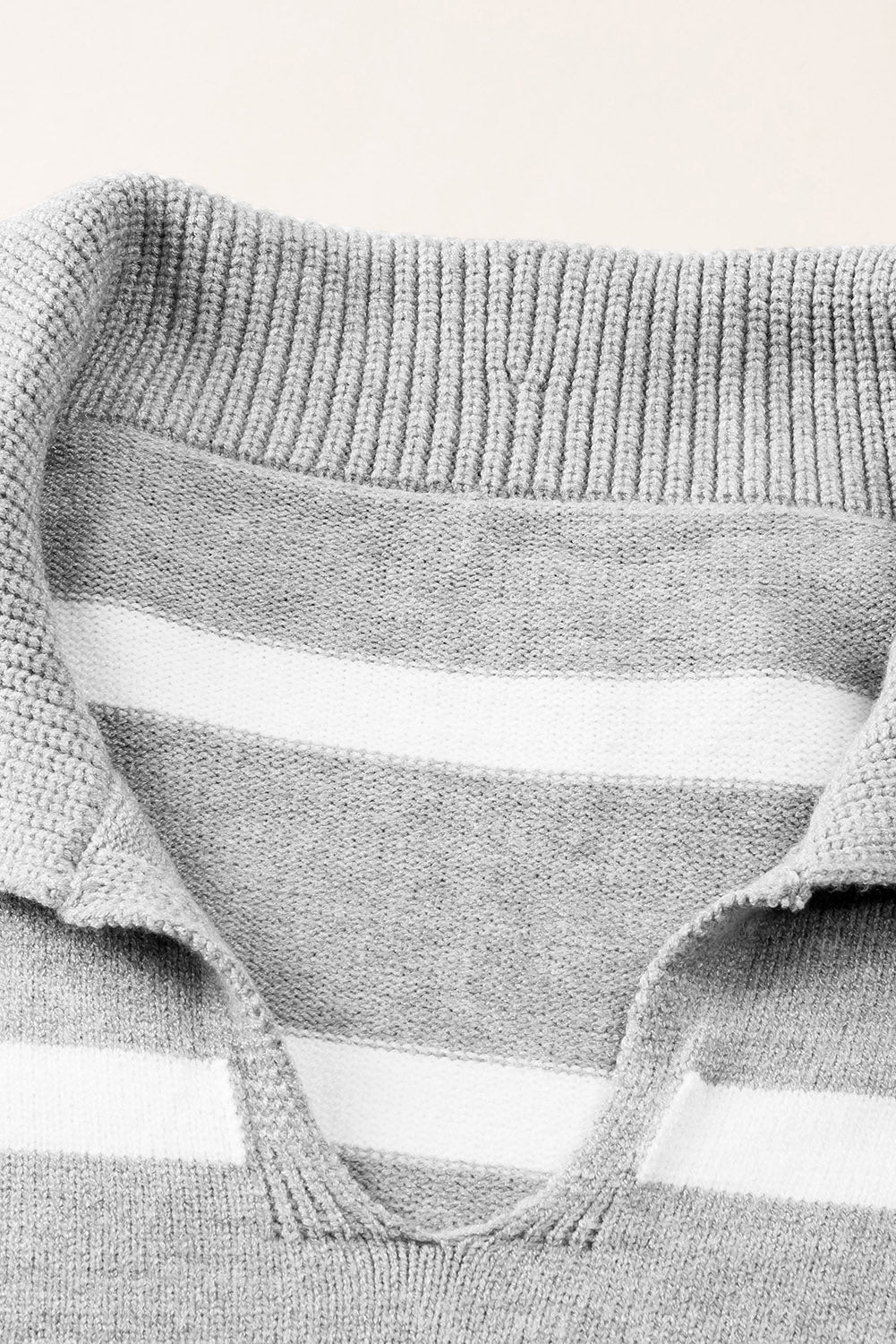 Striped Collared Neck Slit Sweater, view 10