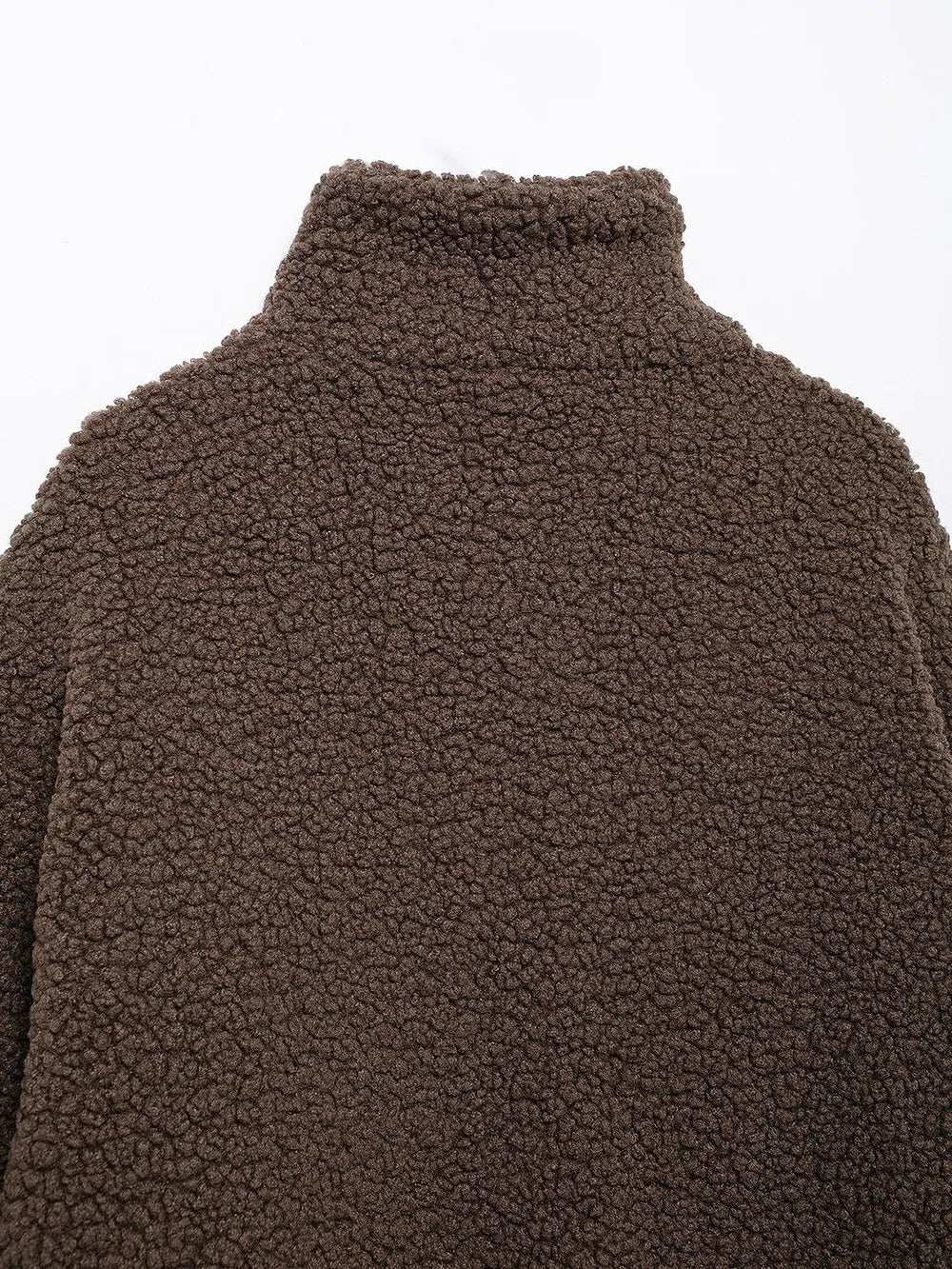 Zip Up Turtleneck Long Sleeve Plush Jacket, view 12